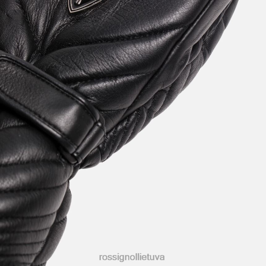 priedai Rossignol pasirinkite odines vandeniui atsparias slidinėjimo kumštines pirštines juodas moterys 268B2761