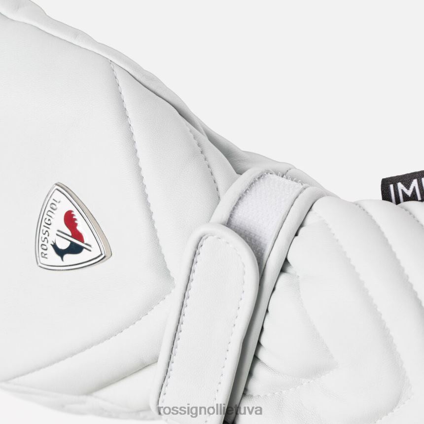 priedai Rossignol pasirinkite odines vandeniui atsparias slidinėjimo pirštines baltas moterys 268B21111