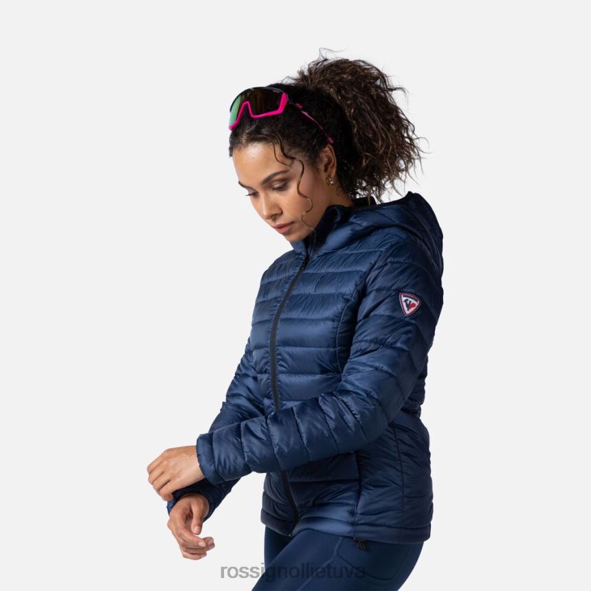 viršūnės Rossignol izoliuota striukė su gobtuvu 180gr tamsiai laivynas moterys 268B2936