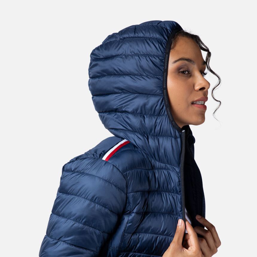 viršūnės Rossignol izoliuota striukė su gobtuvu 180gr tamsiai laivynas moterys 268B2936