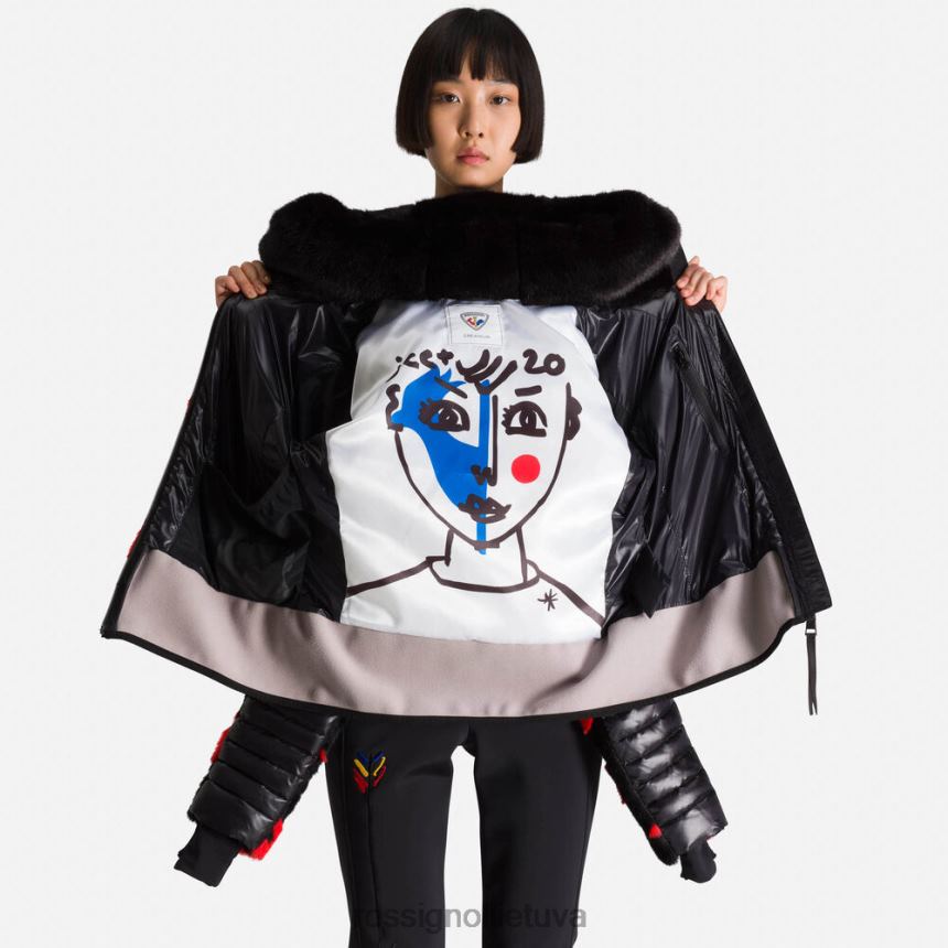 viršūnės Rossignol jcc teddy pūkinė striukė juodas moterys 268B2784