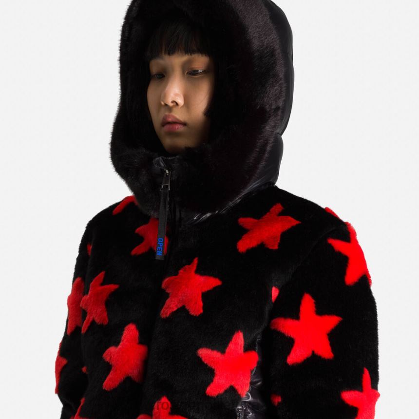 viršūnės Rossignol jcc teddy pūkinė striukė juodas moterys 268B2784