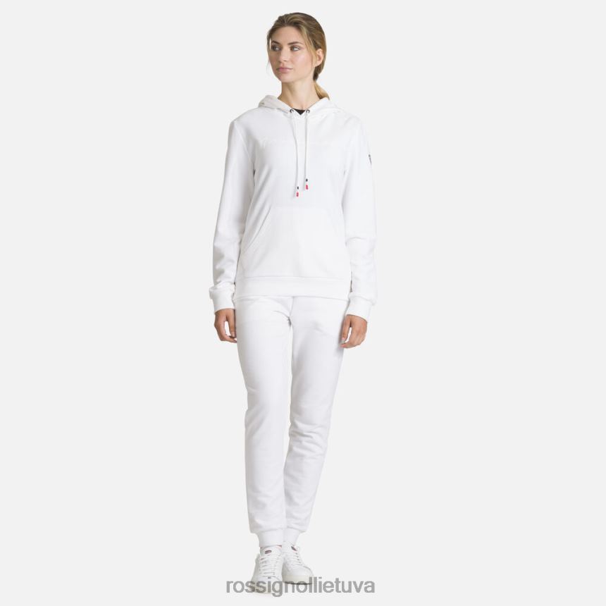 viršūnės Rossignol Medvilninis megztinis su gobtuvu su logotipu baltas moterys 268B2931