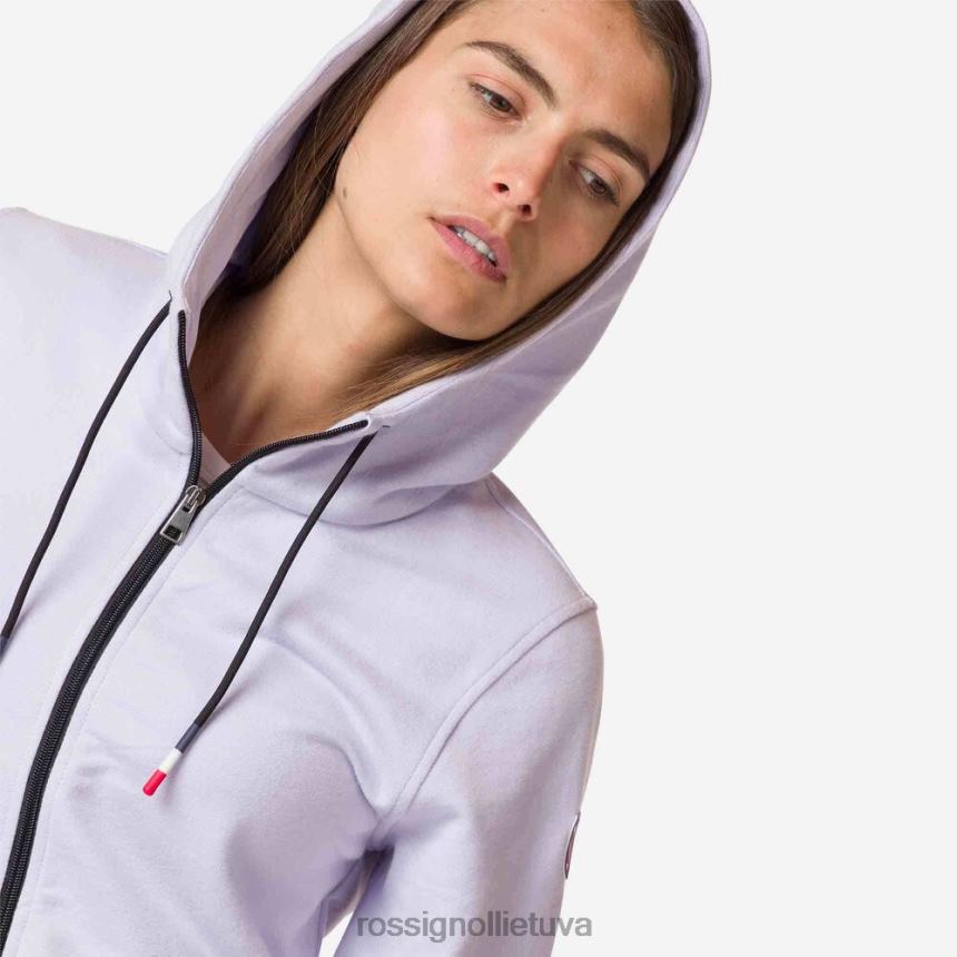 viršūnės Rossignol Medvilninis megztinis su pilnu užtrauktuku su gobtuvu levandų pilkumo moterys 268B21004