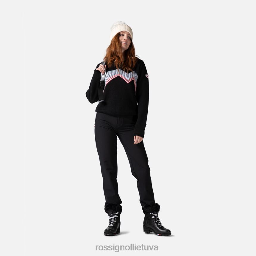 viršūnės Rossignol kalnų viršūnė su apvalia kakle juodas moterys 268B2903