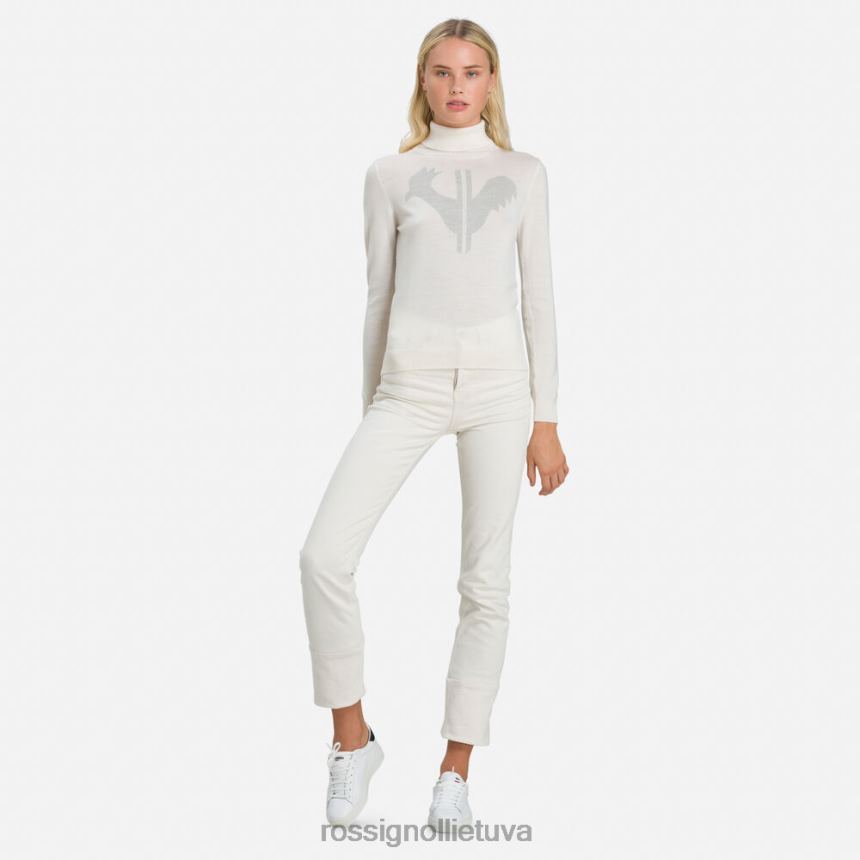 viršūnės Rossignol klasikinis megztinis su rulonu kaklu baltas moterys 268B2864