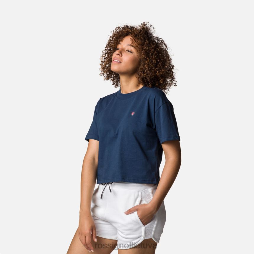 viršūnės Rossignol crop marškinėliai tamsiai laivynas moterys 268B2919