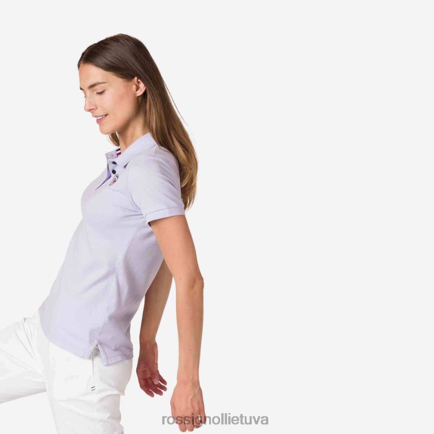 viršūnės Rossignol logotipas polo levandų pilkumo moterys 268B2990