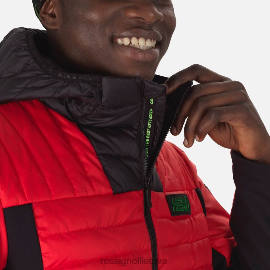 viršūnės Rossignol hero hibridinė šviesi striukė neoninė raudona vyrų 268B2626