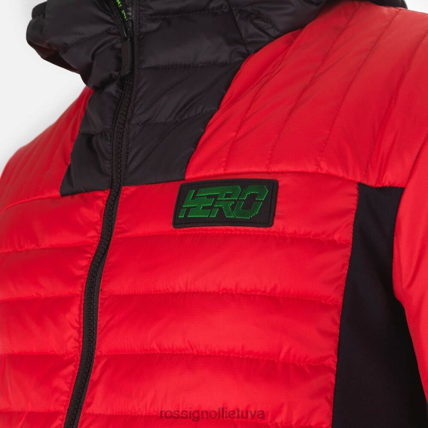 viršūnės Rossignol hero hibridinė šviesi striukė neoninė raudona vyrų 268B2626