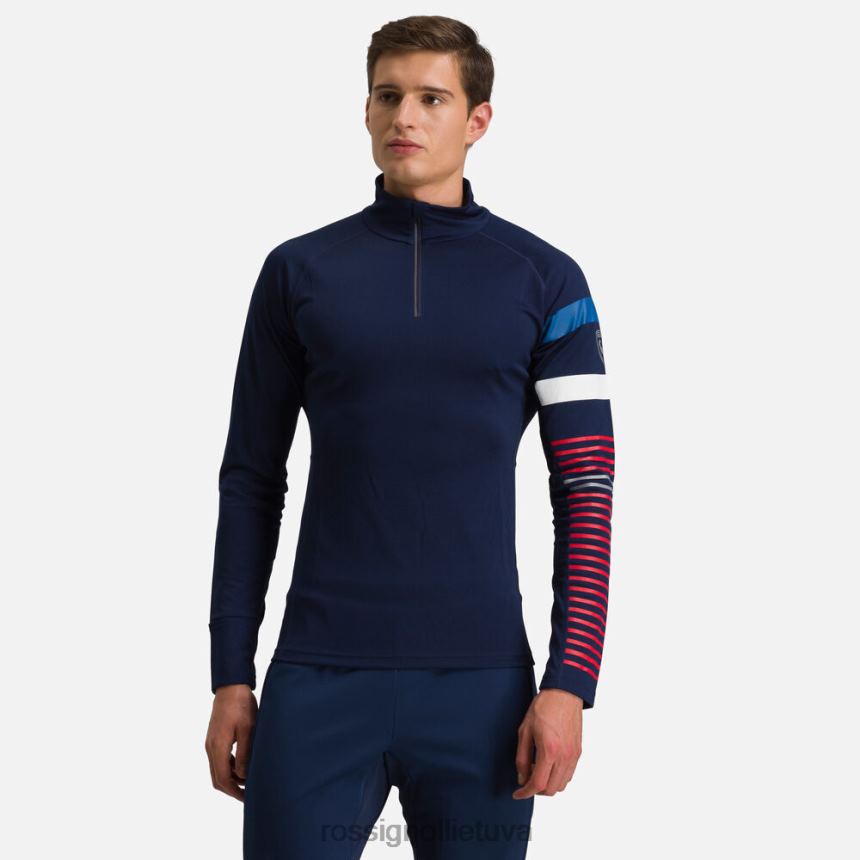 viršūnės Rossignol „Poursuite“ pagrindinio sluoksnio viršus su pusiau užtrauktuku tamsiai laivynas vyrų 268B258