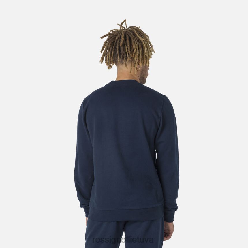 viršūnės Rossignol Medvilninis megztinis su logotipu apvaliu kaklu tamsiai laivynas vyrų 268B2415