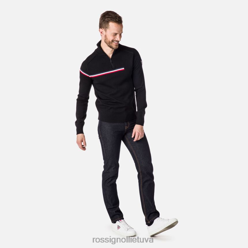 viršūnės Rossignol didelis megztinis su pusiau užtrauktuku juodas vyrų 268B2339