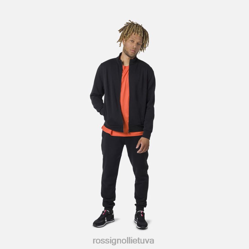 viršūnės Rossignol vilnonis megztinis su pilnu užtrauktuku juodas vyrų 268B2433