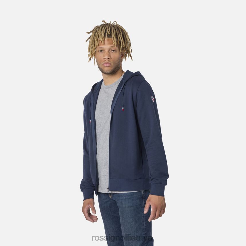 viršūnės Rossignol vilnonis megztinis su pilnu užtrauktuku su gobtuvu tamsiai laivynas vyrų 268B2434