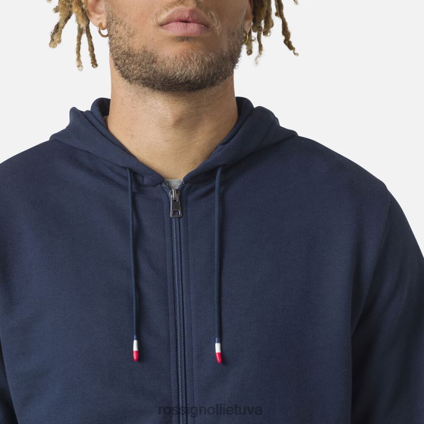 viršūnės Rossignol vilnonis megztinis su pilnu užtrauktuku su gobtuvu tamsiai laivynas vyrų 268B2434