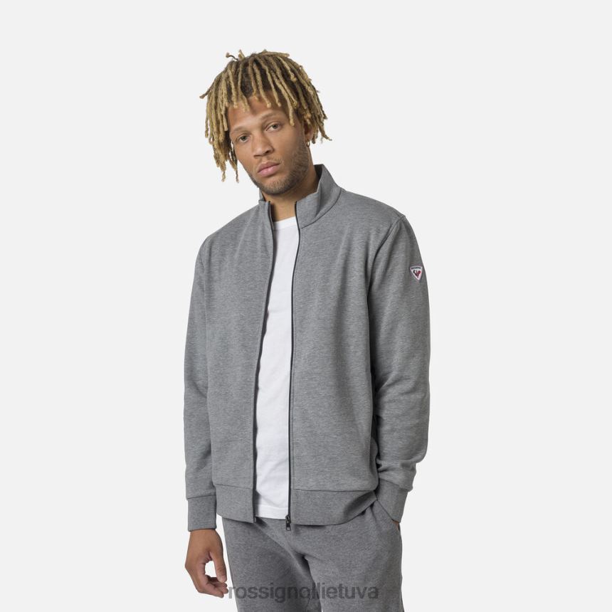 viršūnės Rossignol vilnonis megztinis su pilnu užtrauktuku viržių pilka vyrų 268B2417