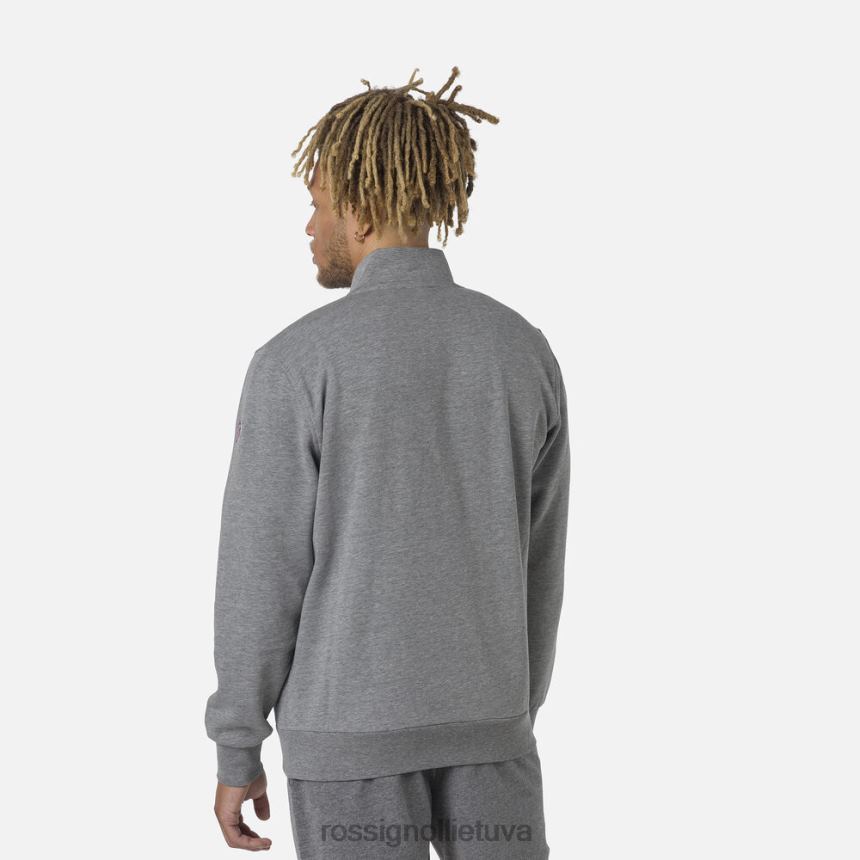 viršūnės Rossignol vilnonis megztinis su pilnu užtrauktuku viržių pilka vyrų 268B2417