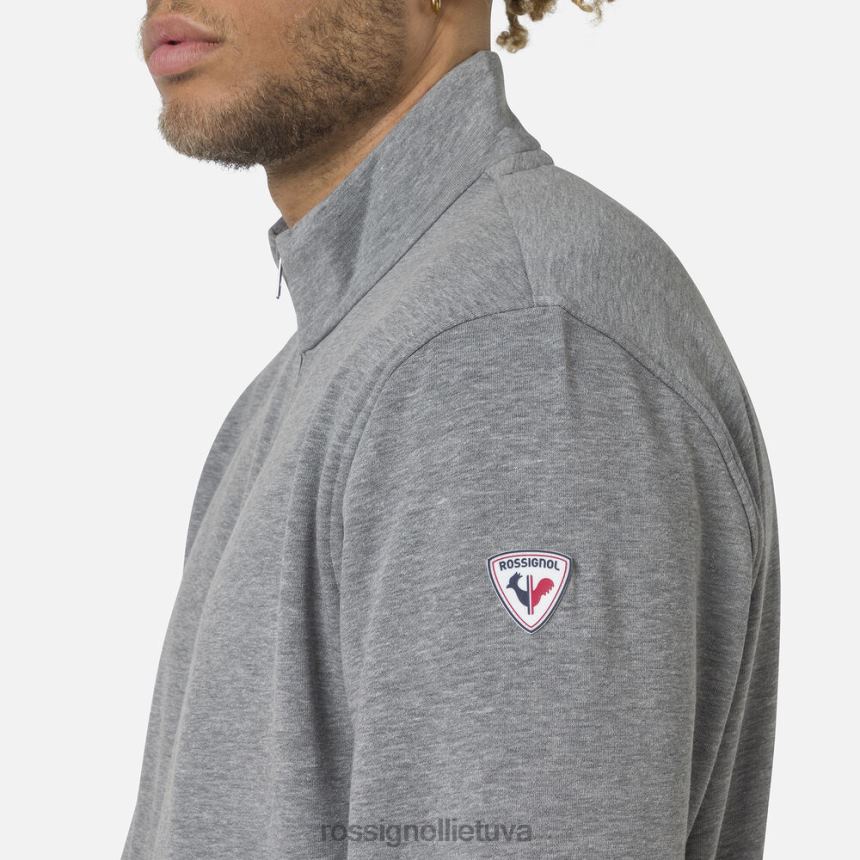 viršūnės Rossignol vilnonis megztinis su pilnu užtrauktuku viržių pilka vyrų 268B2417