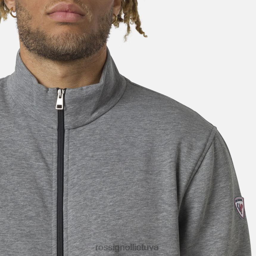 viršūnės Rossignol vilnonis megztinis su pilnu užtrauktuku viržių pilka vyrų 268B2417