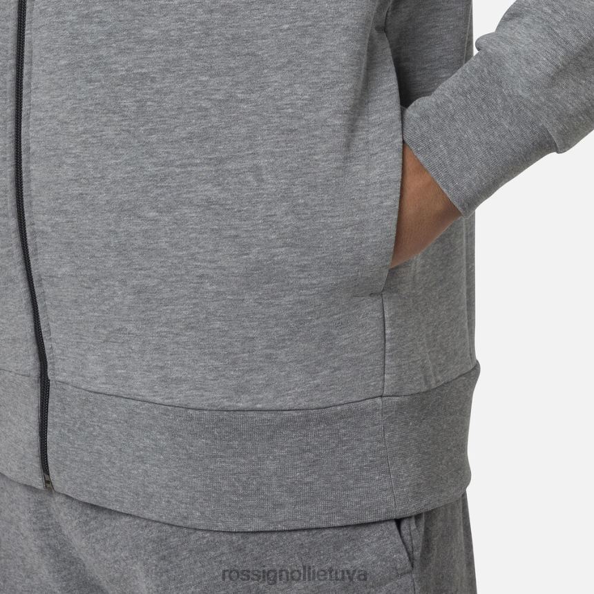 viršūnės Rossignol vilnonis megztinis su pilnu užtrauktuku viržių pilka vyrų 268B2417