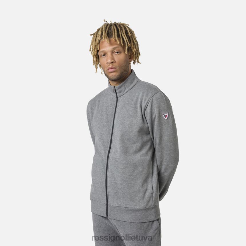 viršūnės Rossignol vilnonis megztinis su pilnu užtrauktuku viržių pilka vyrų 268B2417