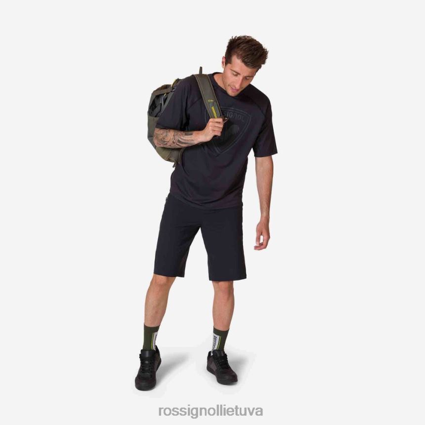 viršūnės Rossignol klasikinio stiliaus džersis trumpomis rankovėmis juodas vyrų 268B226