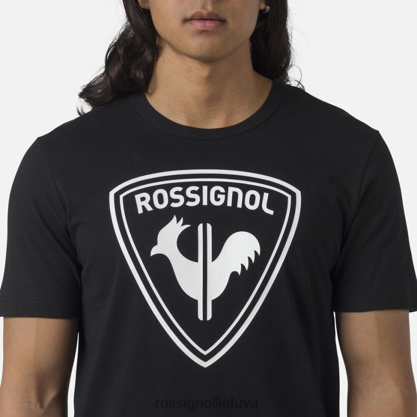 viršūnės Rossignol marškinėliai su logotipu juodas vyrų 268B21