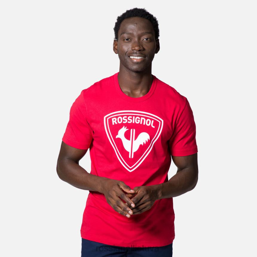 viršūnės Rossignol marškinėliai su logotipu karminas vyrų 268B2128